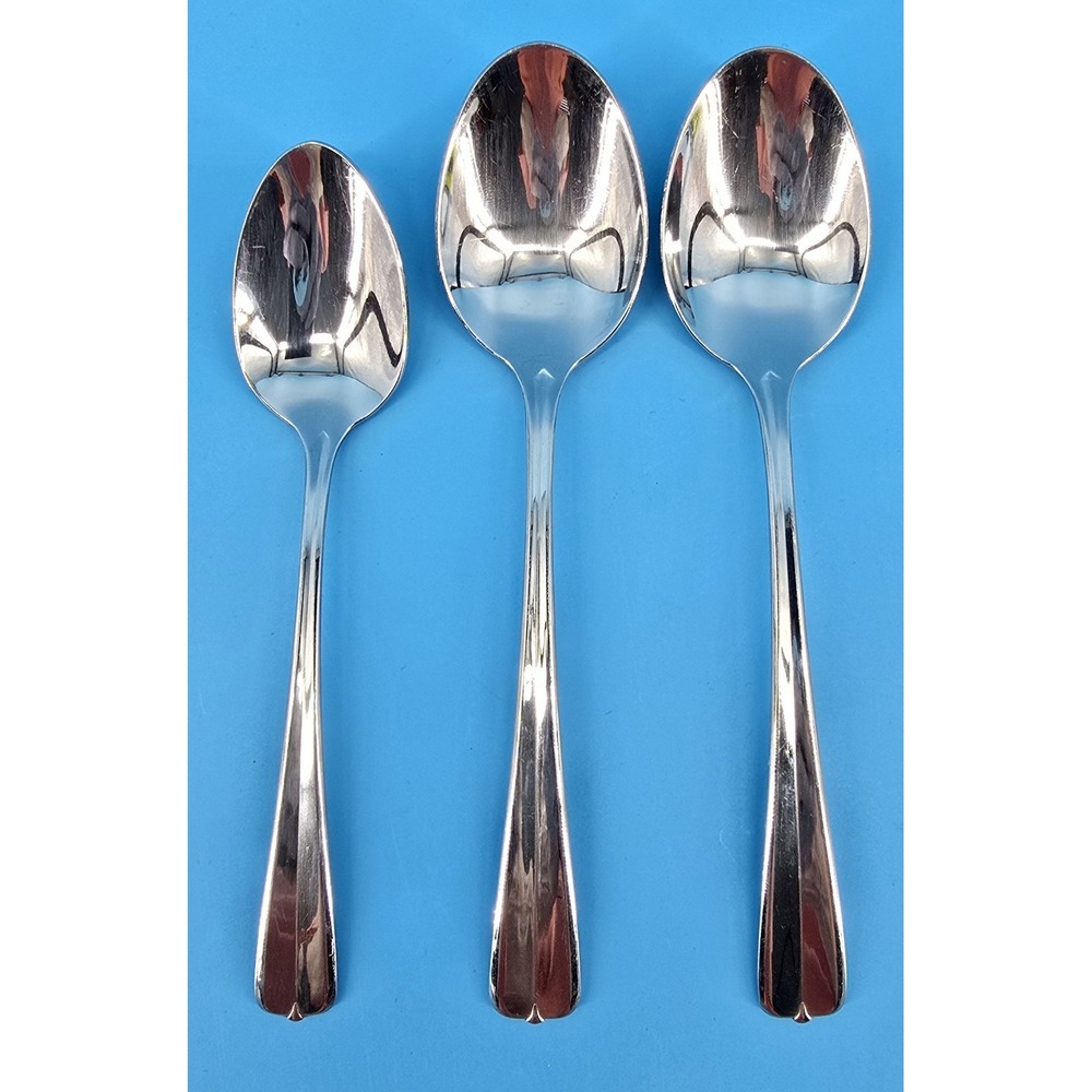 (3) Oneida GALA IMPULSE Spoons-2 Soup 1 Teaspoon Glossy‎ Stainless USA Vintage